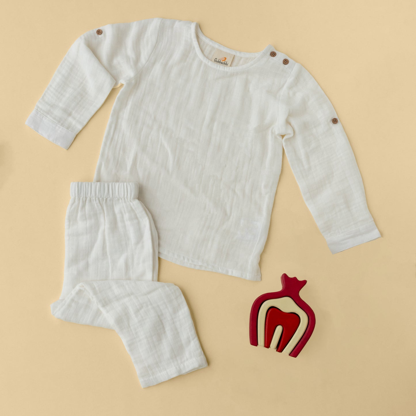 ANAR WITH CREAM PAJAMA - GUBBACHHI