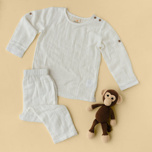 MAAKAD SOFT TOY WITH CREAM PAJAMA - GUBBACHHI