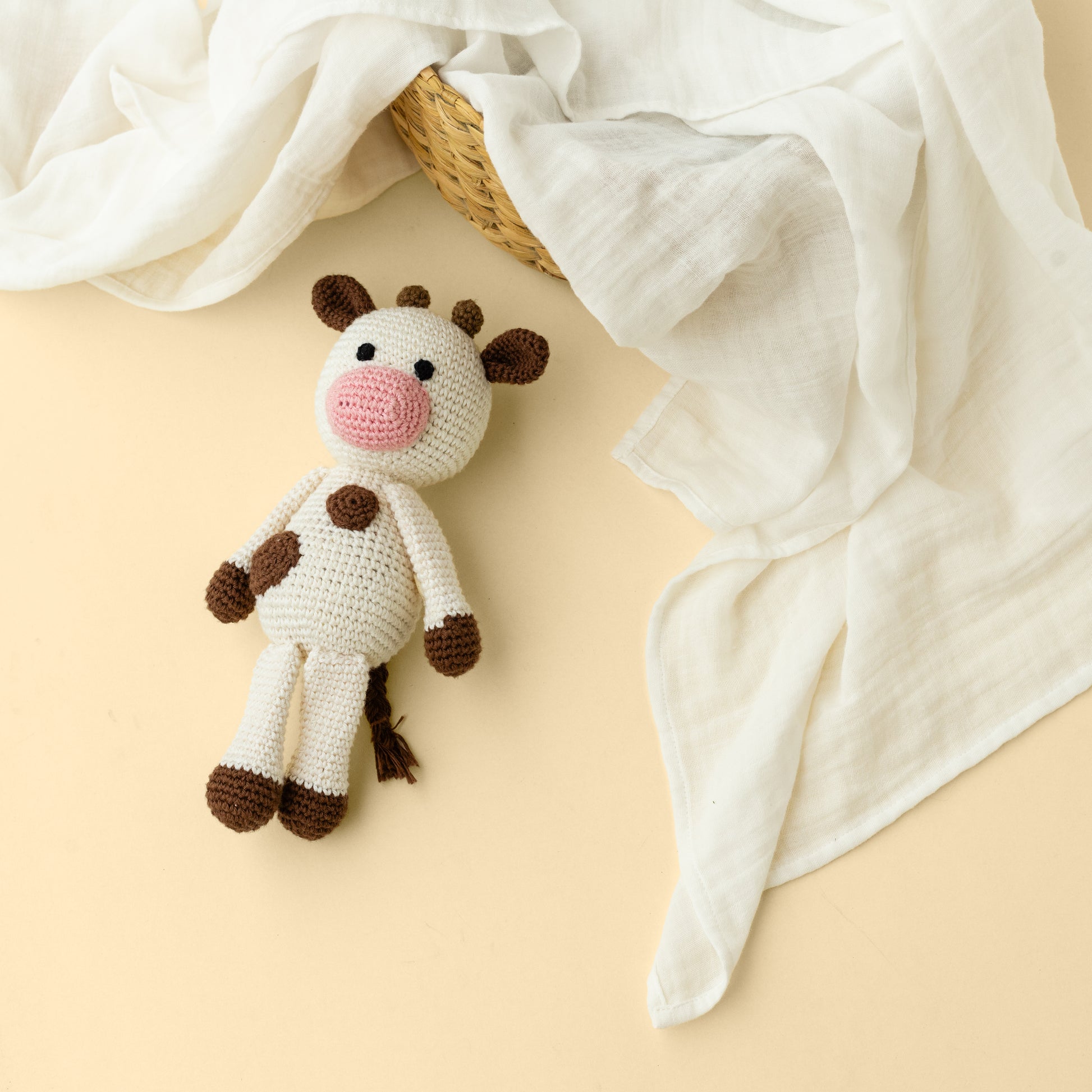 AMBA SOFT TOY WITH CREAM SWADDLE - GUBBACHHI