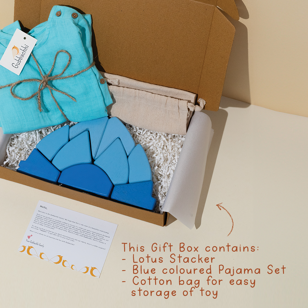 LOTUS TEMPLE WITH BLUE PAJAMA - GUBBACHHI