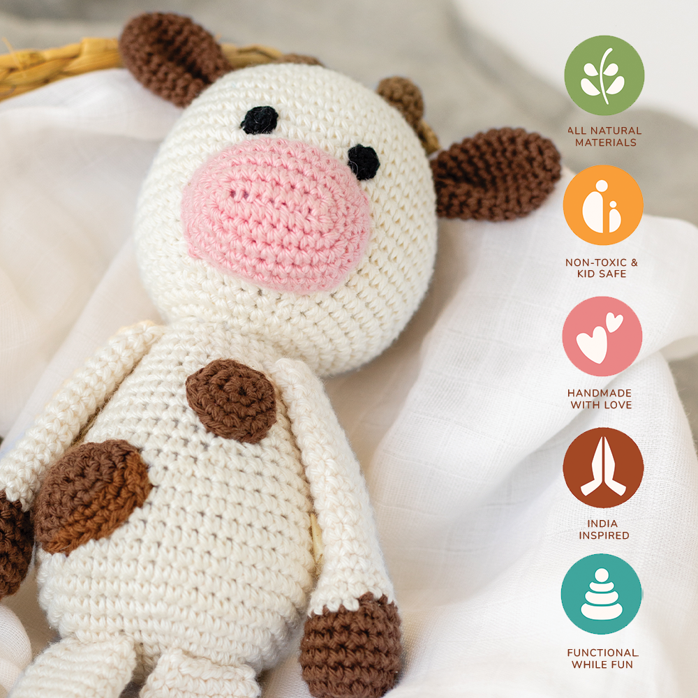 AMBA SOFT TOY WITH CREAM PAJAMA - GUBBACHHI