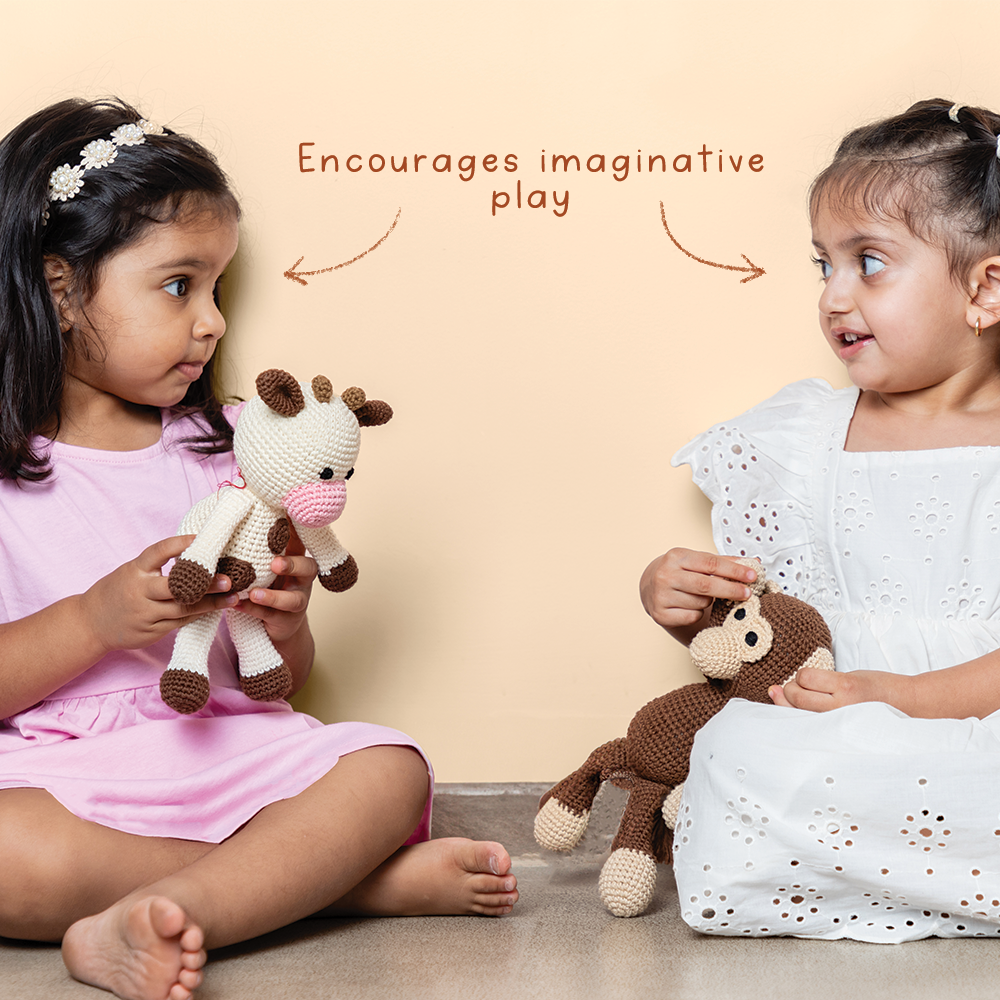 AMBA SOFT TOY WITH CREAM PAJAMA - GUBBACHHI