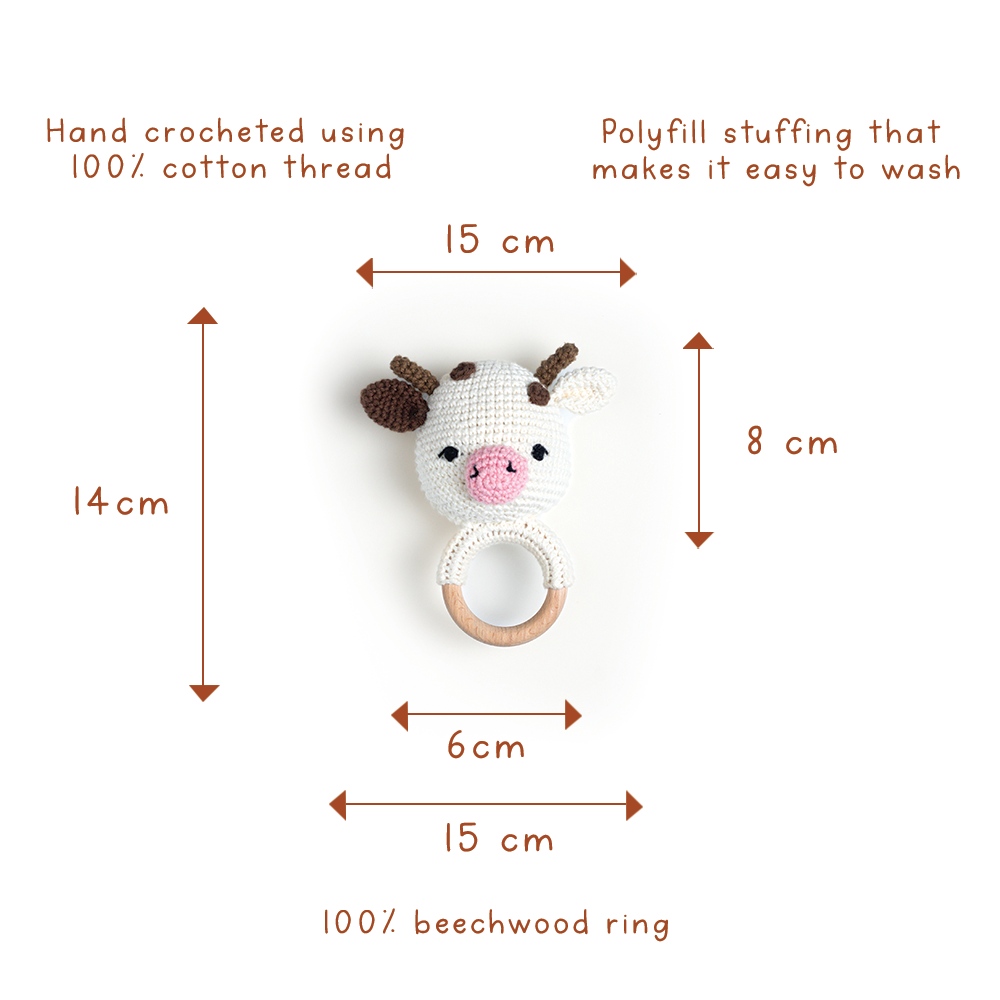 AMBA RATTLE WITH CREAM SWADDLE - GUBBACHHI