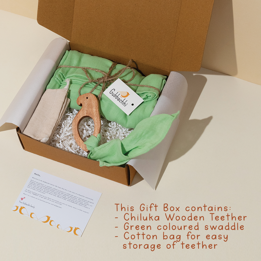 CHILUKA WITH GREEN SWADDLE - GUBBACHHI