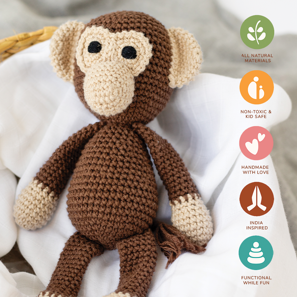 MAAKAD SOFT TOY WITH CREAM SWADDLE - GUBBACHHI
