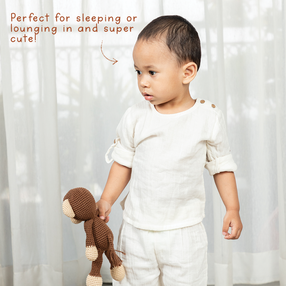 MAAKAD SOFT TOY WITH CREAM PAJAMA - GUBBACHHI