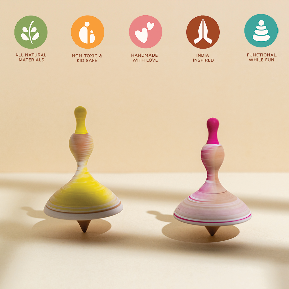 NRITYA - SET OF 6 WOODEN TOPS - GUBBACHHI