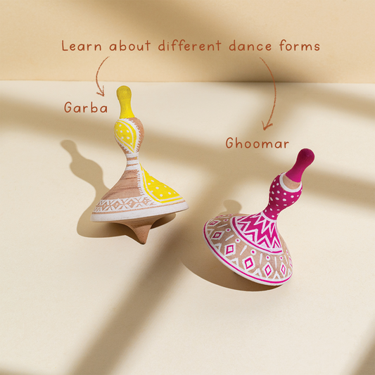 NRITYA - SET OF 6 WOODEN TOPS - GUBBACHHI