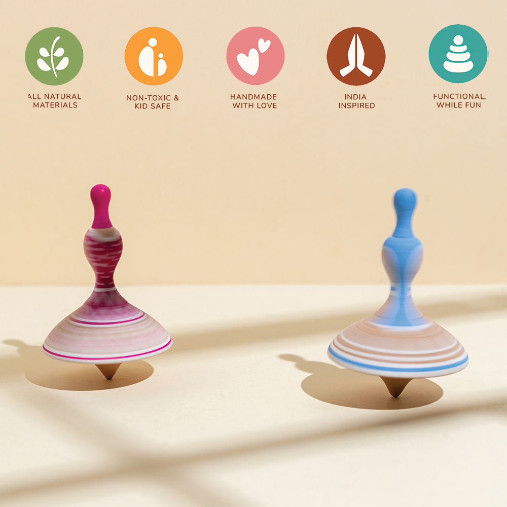 NRITYA - SET OF 6 WOODEN TOPS - GUBBACHHI