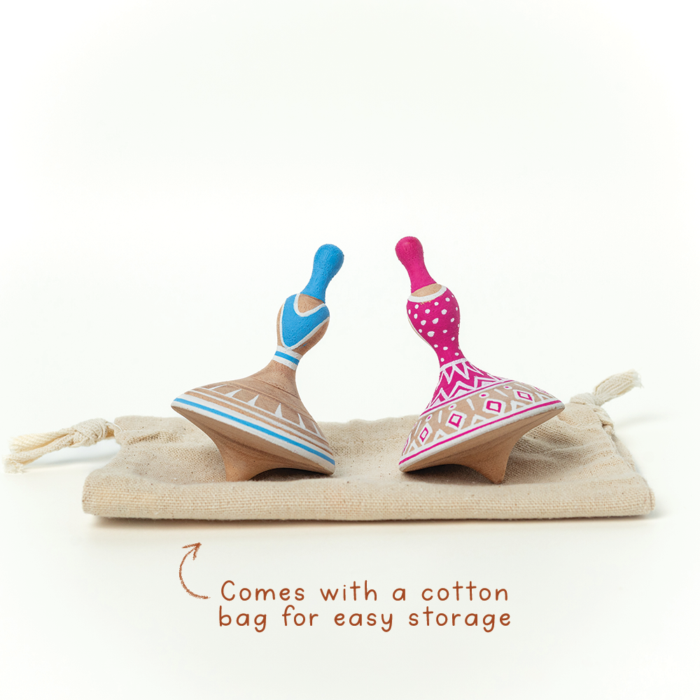 NRITYA - SET OF 6 WOODEN TOPS - GUBBACHHI