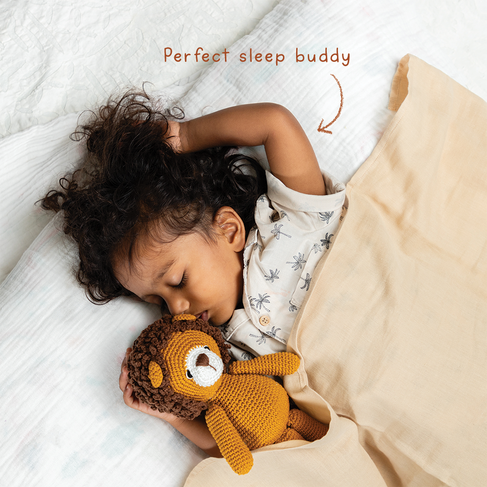 SIMHA SOFT TOY WITH CREAM SWADDLE - GUBBACHHI