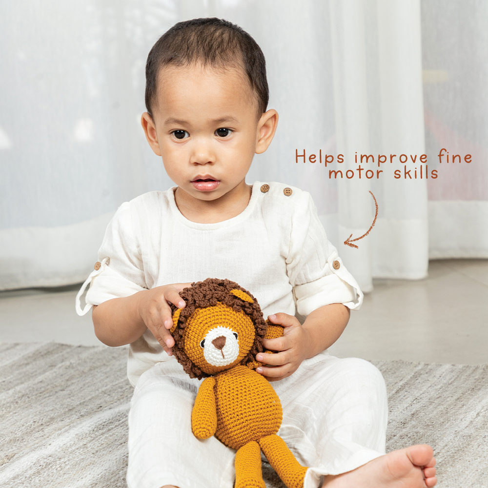 SIMHA SOFT TOY WITH CREAM SWADDLE - GUBBACHHI