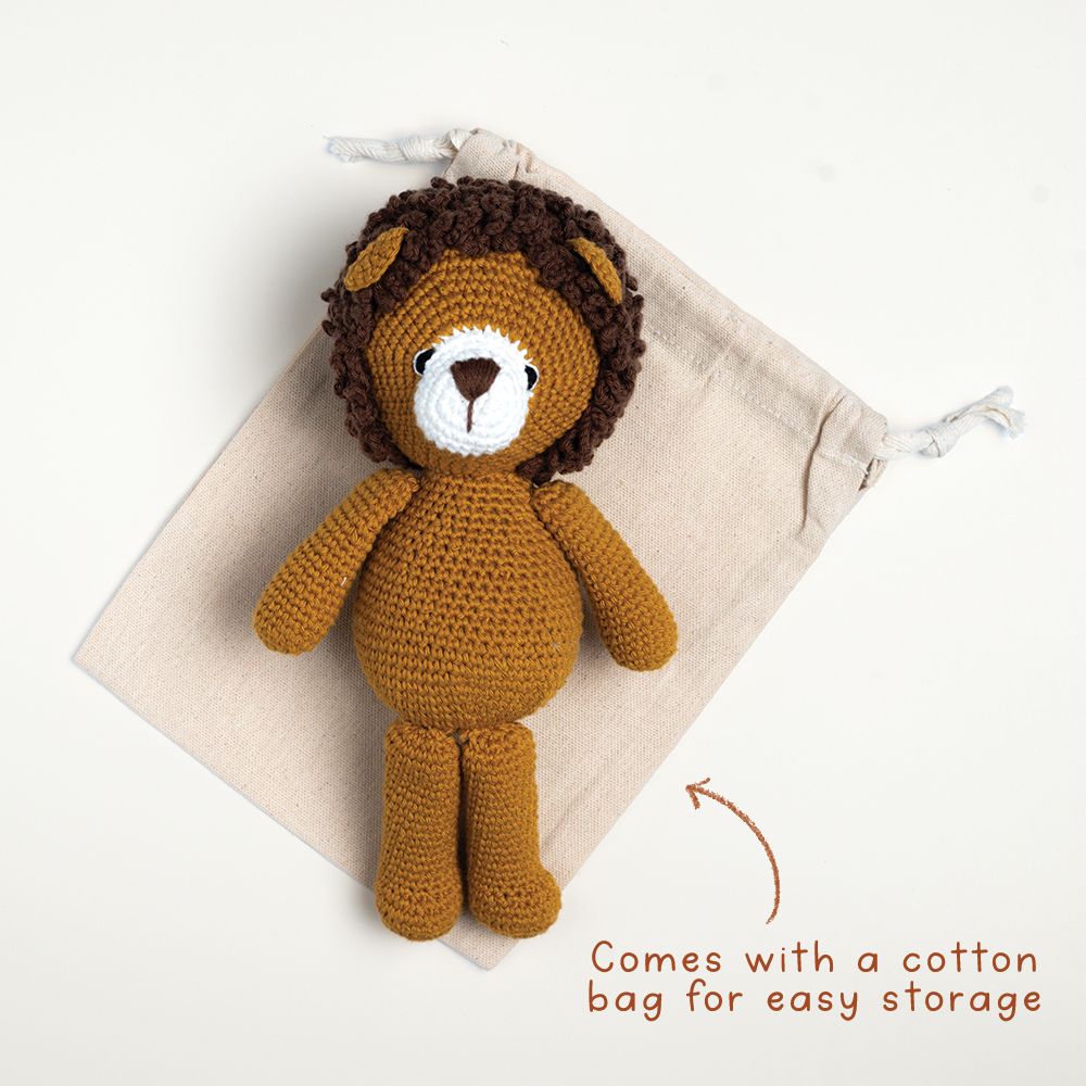 SIMHA SOFT TOY WITH CREAM SWADDLE - GUBBACHHI