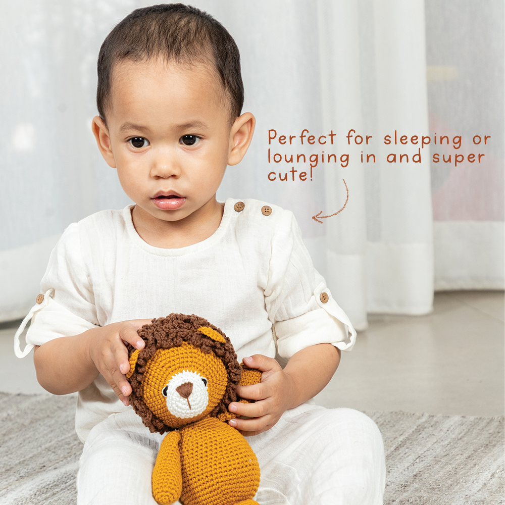 SIMHA SOFT TOY WITH CREAM PAJAMA - GUBBACHHI