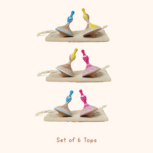 NRITYA - SET OF 6 WOODEN TOPS - GUBBACHHI