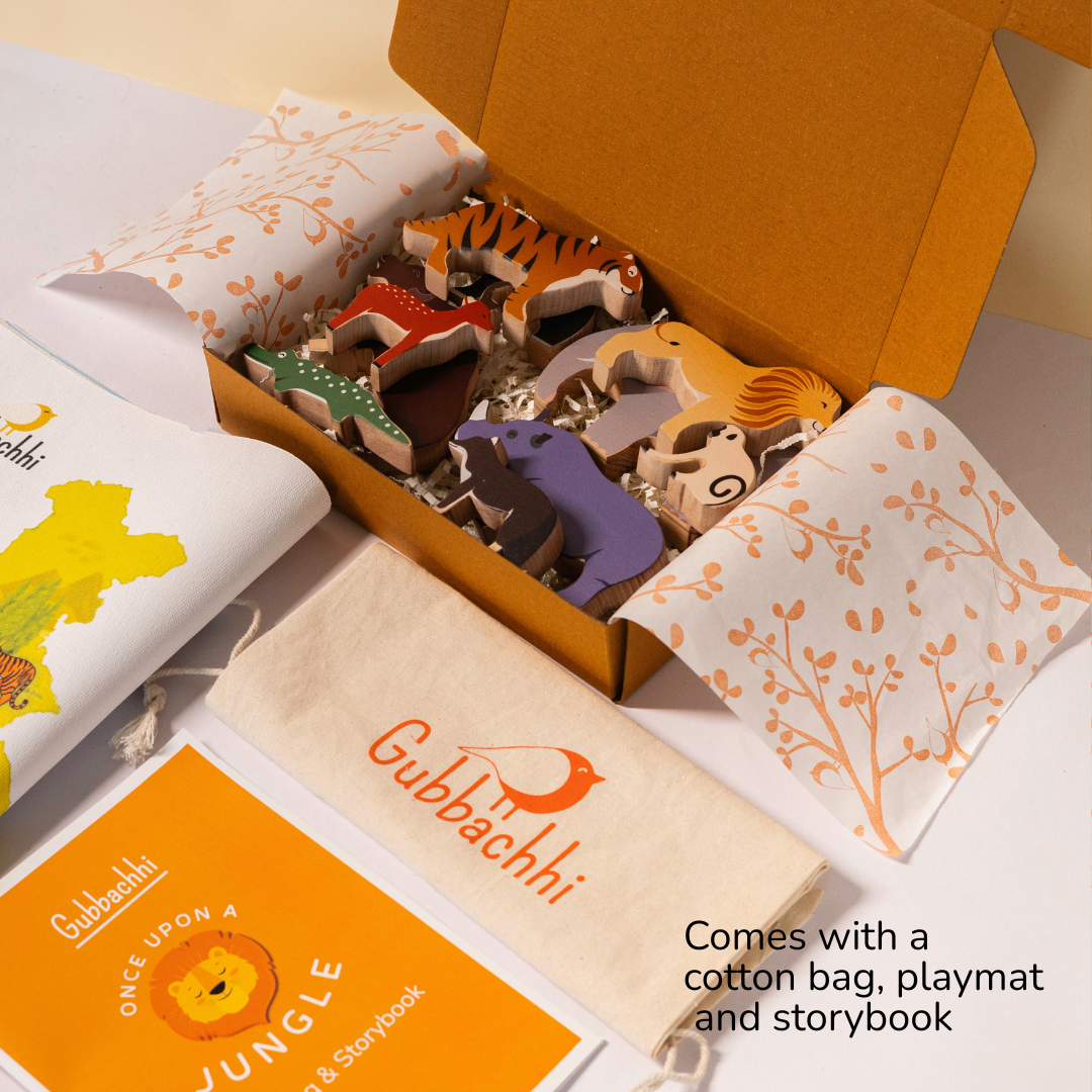 Once Upon A Jungle - 10 Animals, Play Mat & Storybook