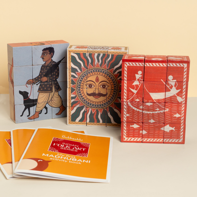 Wooden Block Puzzles - Warli, Madhubani & Kalighat