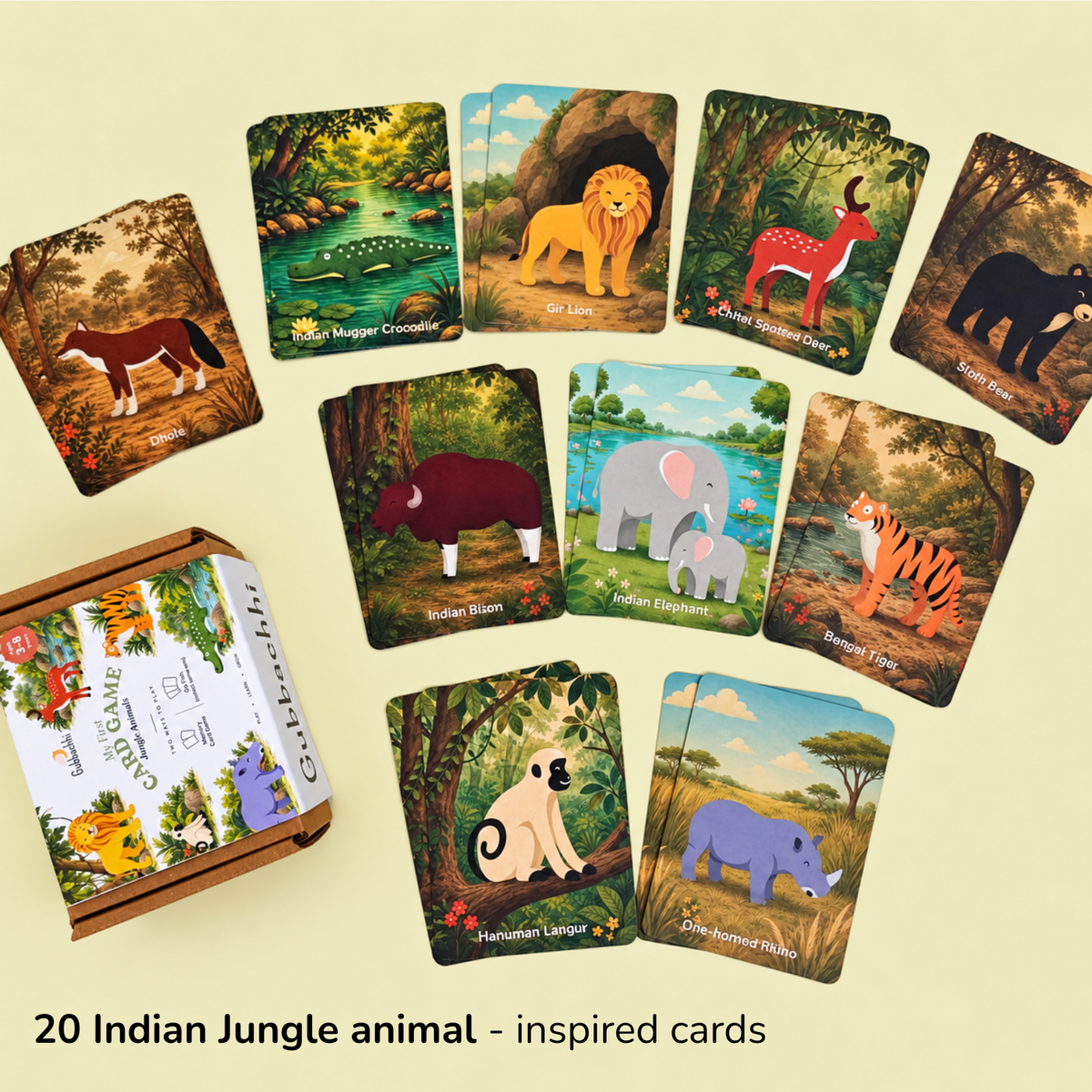 Card Game - Indian Jungle Animals