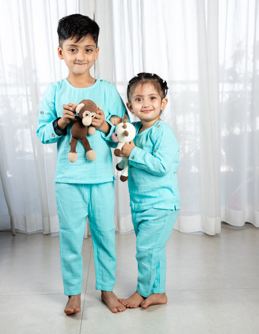 SOOTHING BLUE PAJAMA SET - GUBBACHHI