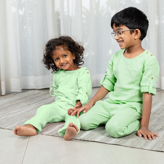 PLAYFUL GREEN PAJAMA SET - GUBBACHHI