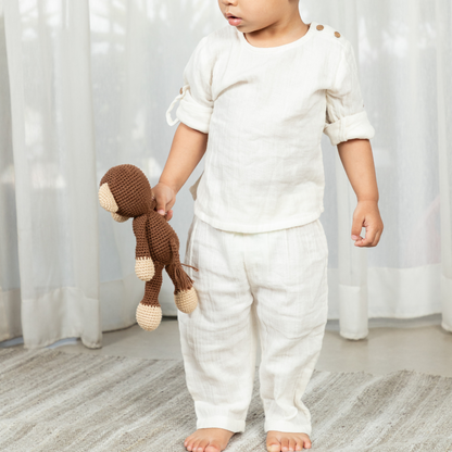 MUSLIN PAJAMA SET -  CREAM