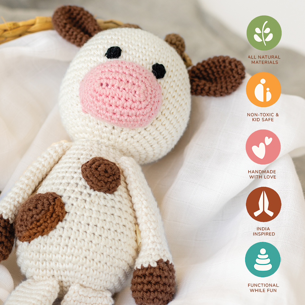 AMBA SOFT TOY WITH CREAM SWADDLE