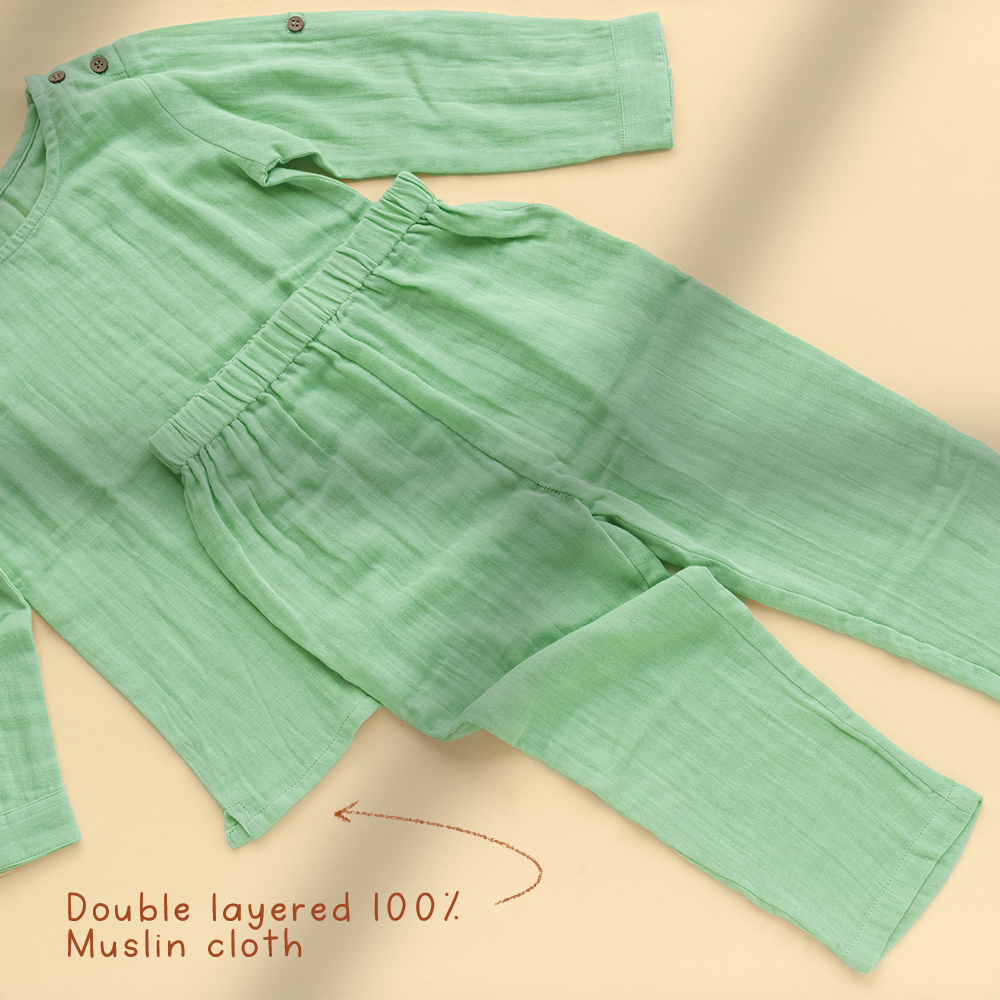 PLAYFUL GREEN PAJAMA SET - GUBBACHHI